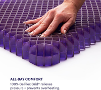 Coussin de siège ergonomique violet à grille neutre thermiquement, soulagement de la pression, antidérapant et respirant pour chaise de bureau, voiture, longue assise