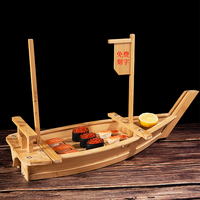 Plateau à sushi ovale en bambou durable de qualité supérieure |   Plateau de présentation professionnel pour sashimi avec glace carbonique pour la présentation de fruits de mer de luxe
