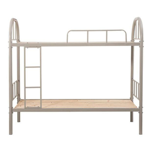 Durable dormitorio camas dobles de acero inoxidable fácil montaje de acero cama litera de metal de alta calidad cama doble - Product Image 1