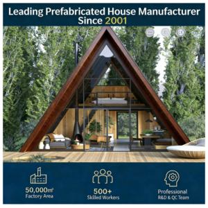 Maison en bois préfabriquée modulaire écologique européenne portable Villa Cabine triangulaire pour la chasse - Product Image 1