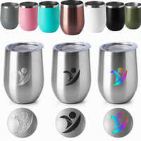 Mug à café en acier inoxydable 304 à double paroi de 12 oz avec logo personnalisé, gobelet à vin sans pied et dégustateur de thé, mug thermique de 12 oz