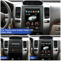 HFMidia Radio Layar Vertikal 10.4 inci Multimedia Video Head Unit Untuk Toyota Prado 120 dengan Tombol Wireless CarPlay Radio