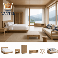 Modernes Hotel-Schlafzimmer-Möbelset Maßgefertigtes Bett Kleiderschrank TV-Schrank Gepäckablage und Sofa für Gastgewerbe-Projekte