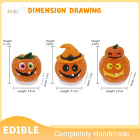 Decoraciones Comestibles Hechas a Mano con Forma de Cabeza de Calabaza 3D para Cupcakes, Adornos para Pasteles con Temática de Halloween