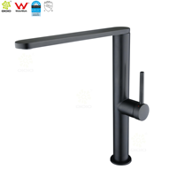 Filigrane 304 acier inoxydable brossé laiton or robinet de cuisine mitigeur d'évier ultra mince