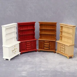 家具展示陈列柜装饰经典木制迷你储物厨房玩具屋书架微型橱柜书架