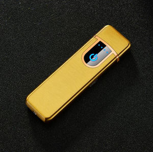 Briquet électronique sans flamme rechargeable par USB, créatif, en métal, coupe-vent, à induction par empreinte digitale, pour le camping - Product Image 6