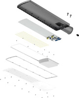 Réverbère électrique étanche à courant alternatif SMD corps de lampe en aluminium à puce LED 50W-200W réverbère carré de paysage d'autoroute de route