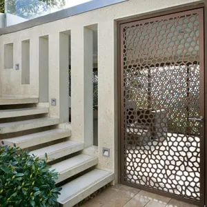 Panel deslizante para puerta de jardín, cerca de granja oxidada, soporte de metal decorativo, valla de acero