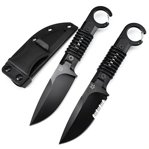 Cuchillo utilitario de hoja fija <span class=keywords><strong>Fox</strong></span>, punta recta, para camping al aire libre, acero inoxidable, mango de madera, 3 mm de grosor, multiusos, OEM - Product Image 1