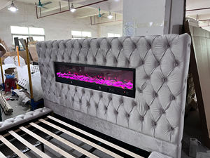 आधुनिक लौ कारखाने प्रत्यक्ष इलेक्ट्रिक चिमनी के साथ ब्लूटूथ स्पीकर धातु बेडसाइड टेबल सजावट घर के लिए बनाया गया - Product Image 4