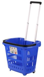 접이식 슈퍼마켓 플라스틱 롤링 쇼핑 바구니 - Product Image 6