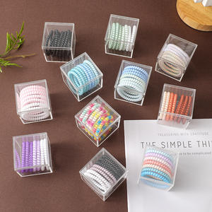 Jiamu Offre spéciale Paquet de boîte Accessoires pour cheveux Filles Aucun dommage Cheveux Simple Haute Élastique Style Coréen Spirale Attaches Téléphone - Product Image 1