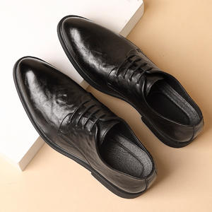 Chaussures en cuir formelles pour hommes, style britannique, à bout pointu, avec motif poignée vintage, rehausseur interne, confortables et respirantes - Product Image 3