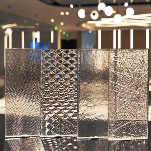 Patrón de vidrio arquitectónico Puerta corredera Ducha Panel de vidrio Textura rocosa Hoja de partición de vidrio de textura baja en hierro transparente - Product Image 4