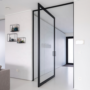 Nuovo <span class=keywords><strong>Design</strong></span> Porta Pivotante Moderna in Alluminio per <span class=keywords><strong>Interni</strong></span>, Rotazione a 360 Gradi, Porta Girevole in Vetro per Corridoi e Grandi Ingressi - Product Image 2