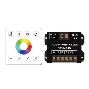 High Quality 12V Colorful RGBCW Led Strip Light Wireless Remote Control RF Dimmer Iron Shell 86 Touch Panel RGBW Controller