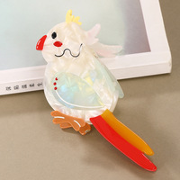 Perroquet tropical personnalisé fait à la main en acétate pince à cheveux coloré oiseau conception déclaration accessoire de cheveux pour les tenues de fête d'été