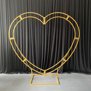 Other decorative flowers and <b>plants</b> wedding arch artificial flowers red rose arch pink heart-shaped <b>frame</b> round arch background - Product Image 4