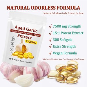 Extrait d'ail vieilli en gélules, riche en antioxydants, haute puissance, biologique, sans gluten, 300 unités, OEM/ODM pour l'immunité des adultes - Product Image 3