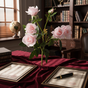 C-056 Flor de Rosa Artificial de Látex Hidratante con Múltiples Cabezas, Tacto Real, para el Día de la Madre, Decoración de Sala de Estar, Gran Venta - Product Image 3