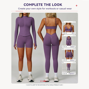Tuta da Yoga senza cuciture da donna ad asciugatura rapida e dimagrante aderente a quattro vie per sport all'aria aperta - Product Image 2