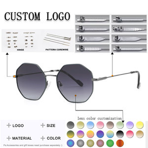 Gafas de Sol Octagonales Unisex con Marco Metálico, Lentes Degradadas, 100% Protección UV, Protección Solar para Adultos a la Moda - Product Image 2