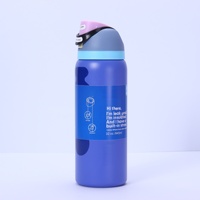 Gobelet de voyage isotherme à double paroi en acier inoxydable de 24 oz, anti-fuite, sans BPA, écologique, avec paille rabattable, pour blocs de couleur