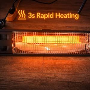 Chauffage infrarouge électrique portable à économie d'énergie avec affichage LED et minuterie, radiateur silencieux en fibre de carbone pour chambre à coucher - Product Image 1