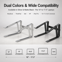 Dudukan Laptop Baja Karbon & Silikon dengan Desain Pendingin Berongga Ergonomis - Buatan Guangdong 57.5x29.5x33cm