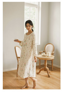 Abbigliamento <span class=keywords><strong>da</strong></span> casa autunno-inverno in <span class=keywords><strong>cotone</strong></span> spazzolato nuovo 100% <span class=keywords><strong>da</strong></span> donna | <span class=keywords><strong>Camicia</strong></span> <span class=keywords><strong>da</strong></span> <span class=keywords><strong>notte</strong></span> e pigiama a maniche lunghe, caldo Comfort - Product Image 6