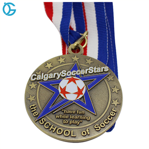 Cugle clásico personalizado artesanía de Metal de <span class=keywords><strong>estrella</strong></span> de cinco puntas de la medalla - Product Image 1