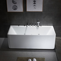 KMRY 1 pièce rectangulaire autoportante en acrylique à jet tourbillon Baignoire spa moderne Design personnalisé Vente en gros Garantie de 2 ans
