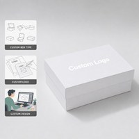 Boîte à chaussures haut de gamme avec couvercle et base blancs, logo personnalisé, emballage pour magasin, taille personnalisée, vente en gros, fabricant OEM ODM