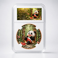 Pièce de monnaie en cuivre pur 999 de 1 oz, série Panda mignonne, boîte en acrylique, coffret cadeau exquis, édition collector en relief coloré, cadeau