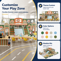 Équipement de terrain de jeu intérieur : structure de jeu souple à double toboggan, structure de jeu de basketball, clôture rembourrée pour centre commercial