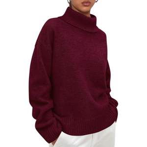 Pull-over tendance à col roulé pour femme, coupe ample, tricot épais, idéal pour l'automne-hiver 2025 - Product Image 3