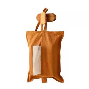 Cotton Road - Funda para caja de pañuelos de algodón puro, color caramelo, portátil, multiusos, para el hogar, el coche, verano 2023 - Product Image 1