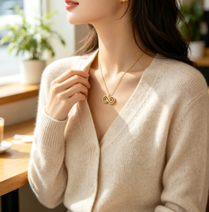 Collier pendentif infini en acier inoxydable <span class=keywords><strong>pour</strong></span> femme, collier chaîne infini minimaliste ajouré, bijoux de mode, cadeau Amour éternel - Product Image 4