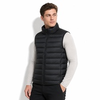 Gilet d'hiver léger pour homme, personnalisé OEM, en duvet de canard blanc, respirant, avec fermeture éclair, coupe ajustée, vente en gros