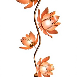 Lampe sur pied en verre sophistiquée avec cadre en fer, base E26, éclairage élégant pour salon - Product Image 1