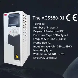 Yüksek performanslı ABB sürücüler 580 VFD denetleyici 0.75KW-500KW 380V AC sürücü İndirimli üç fazlı frekans dönüştürücü