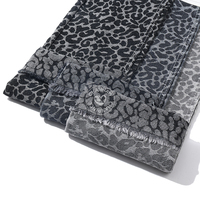 80% coton imprimé léopard noir Jacquard Denim tissu pour jean 10.5 Oz haute qualité Denim tissu en gros