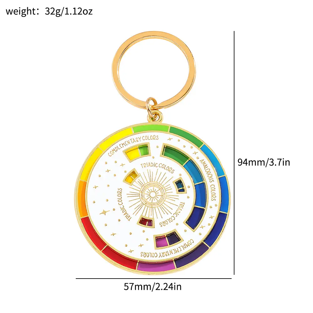 High Quality Fashion Design Custom Letter Hard Enamel Keychains Spinning High Quality Lapel Colorful Keychain Metal Personalized