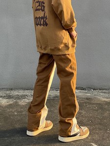 Jeans empilés personnalisés en gros, pantalons de charpentier vintage, jeans évasés pour hommes, pantalons streetwear multi-poches amples pour hommes - Product Image 3