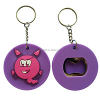 Porte-clés en PVC avec ouvre-bouteille métallique, cordon mignon, promotionnel, pour football, hockey, cadeau d'affaires, accessoires pour boissons