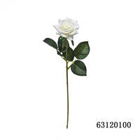 Rose artificielle à tige unique en tissu, fausse fleur de rose pour la décoration de mariage et de la maison