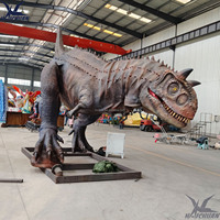 Modèle de dinosaure Carnotaurus animatronique haut de gamme en métal et mousse pour usage public intérieur dans les centres commerciaux