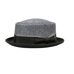 CL92201 Chapeau haut de forme en feutre 100 % laine d'Australie, bord gaufré, nouvelle mode, bicolore, style jazz unisexe, vente en gros - Product Image 4