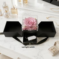 Boîte Cadeau Fleur Éternelle Soleil Éclatant, Collier Rose Acrylique Guangdong, Boîte à Bijoux Émotionnelle Haut de Gamme pour Votre Petite Amie